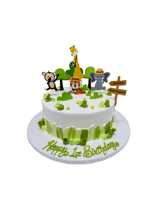 Jungle Animal Safari Cream Cake