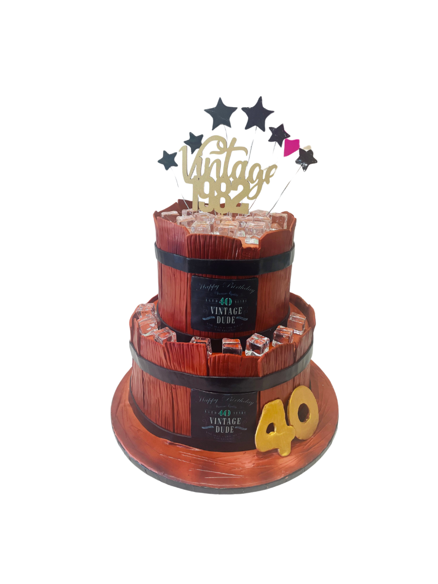Barrel Fondant Tiered Cake
