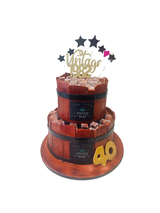 Barrel Fondant Tiered Cake