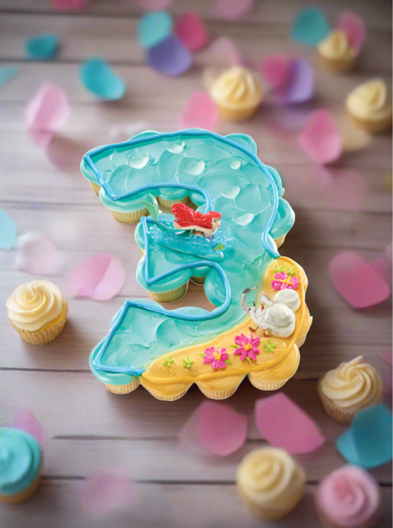 3Rd Birthday The Little Mermaid Ariel And Scuttle Cupcakes