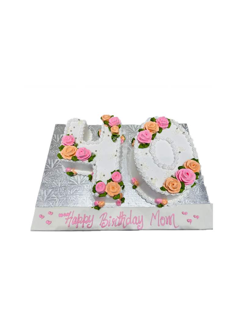 Pink & Peach Digit Molded Cake