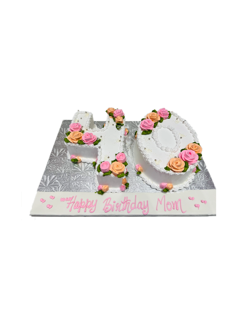 Pink & Peach Digit Molded Cake