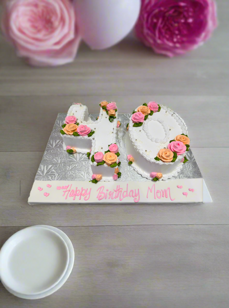 Pink & Peach Digit Molded Cake