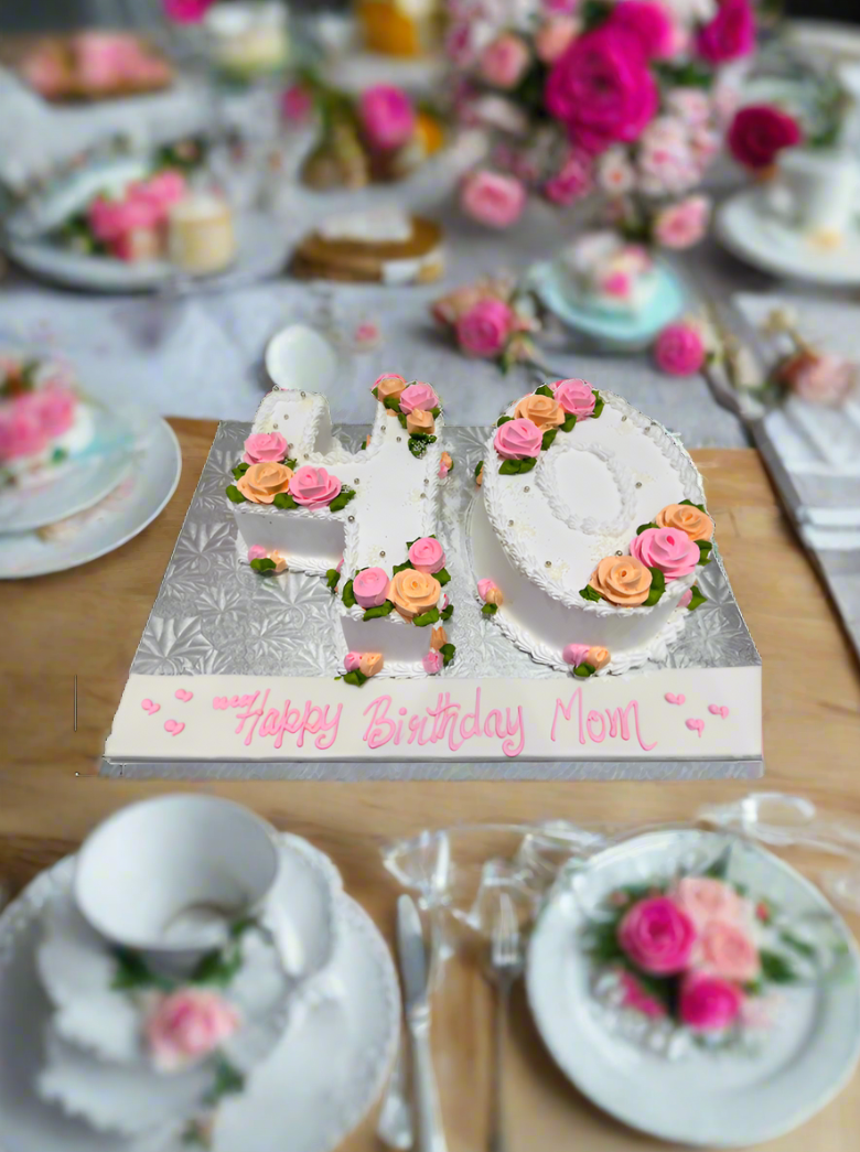 Pink & Peach Digit Molded Cake