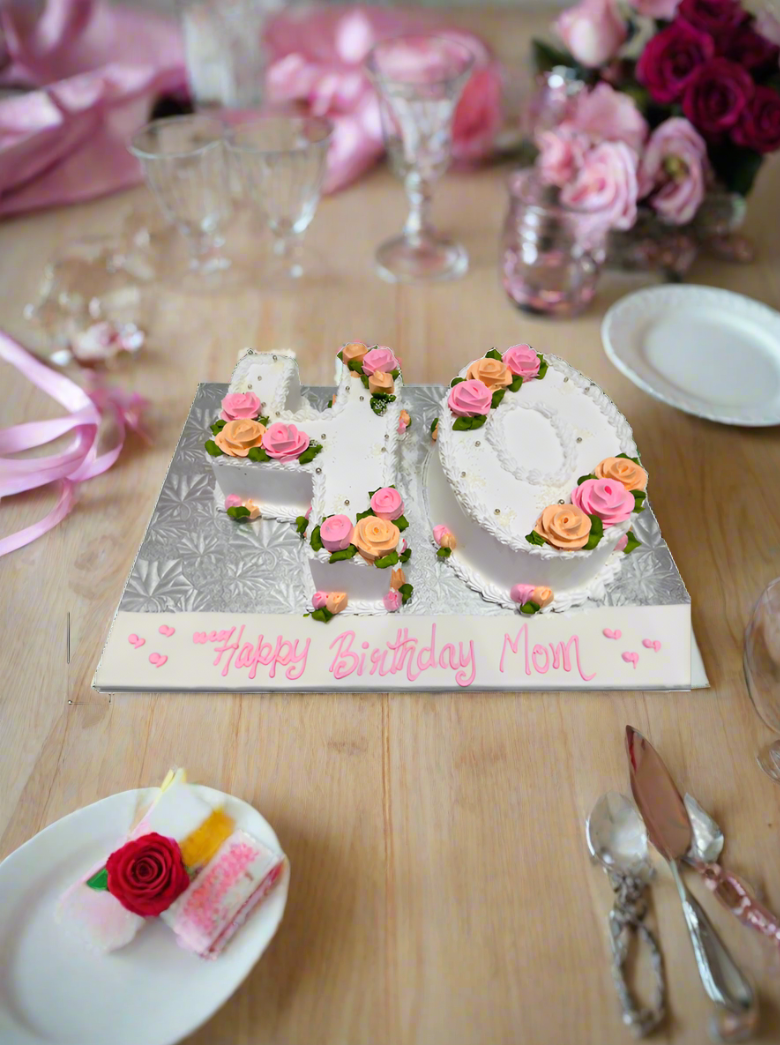 Pink & Peach Digit Molded Cake
