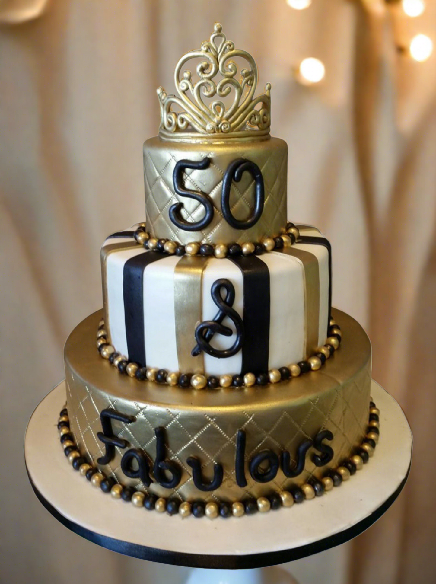 50 & Fabulous Tiered Cake