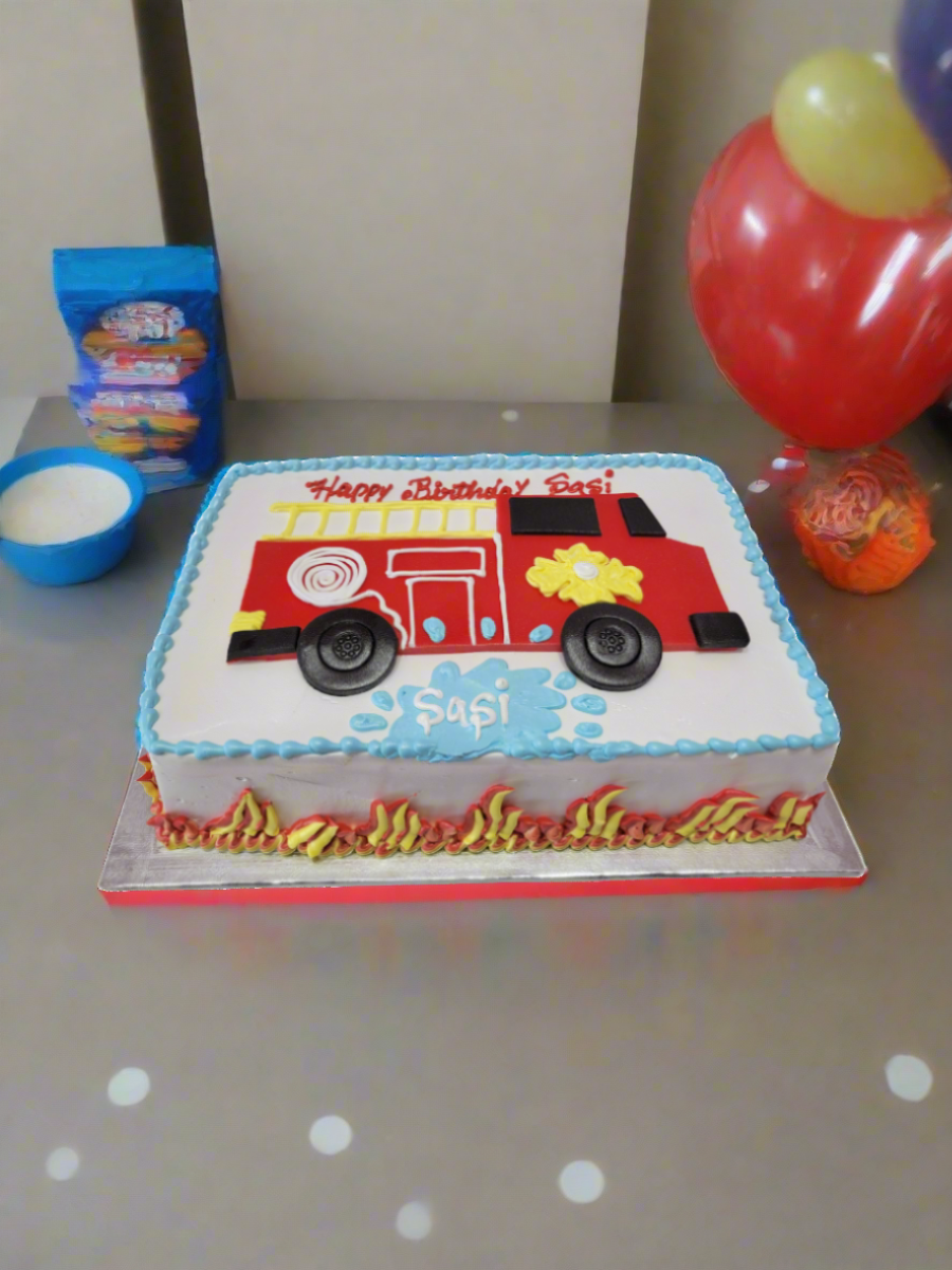 Fire Truck Cream Cake