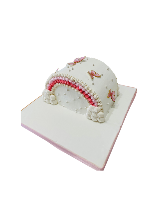 Ivory Butterfly Arch Cake