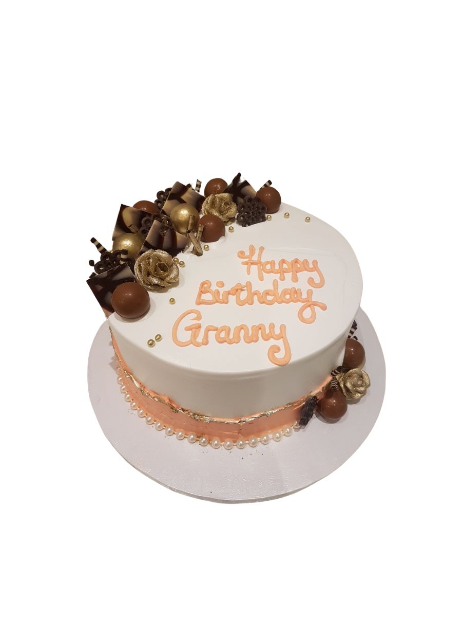 Peach Choco Flower Cake