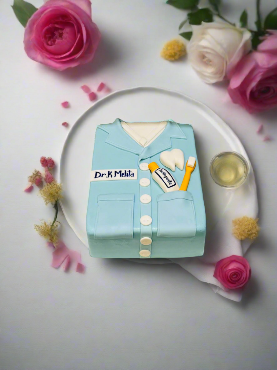 Dentist Shirt Molded Fondant Cake