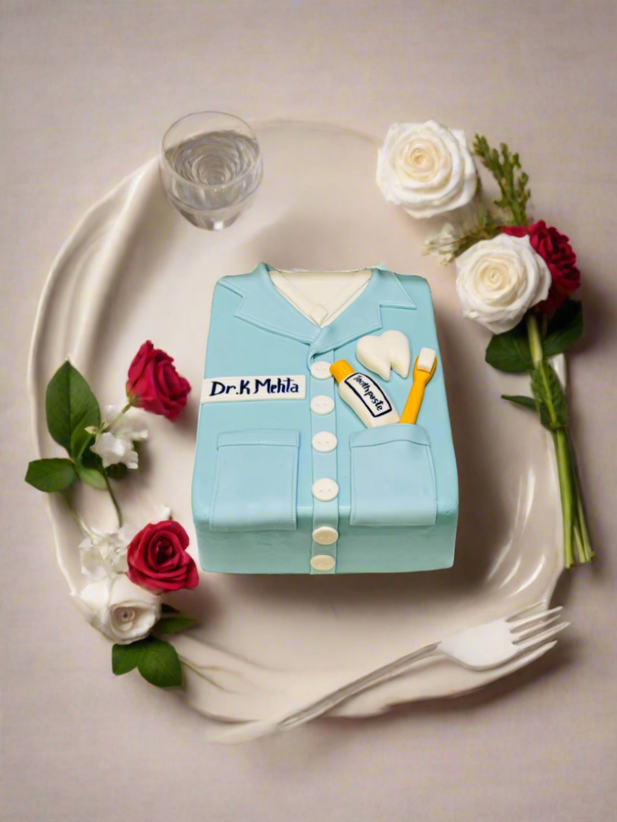 Dentist Shirt Molded Fondant Cake