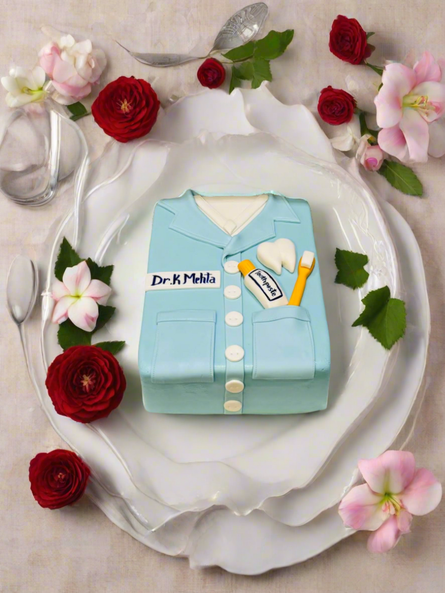 Dentist Shirt Molded Fondant Cake