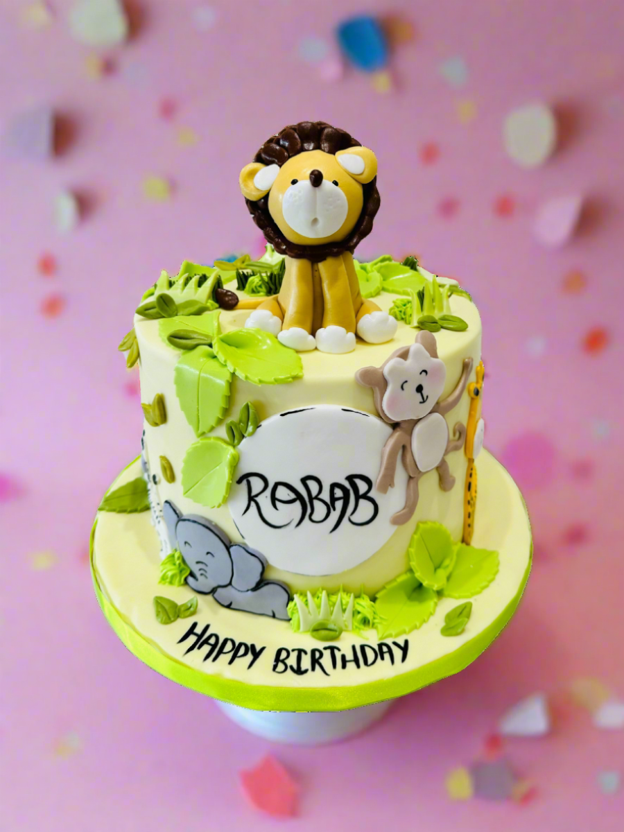 Rabab Jungle Theme Fondant Cake