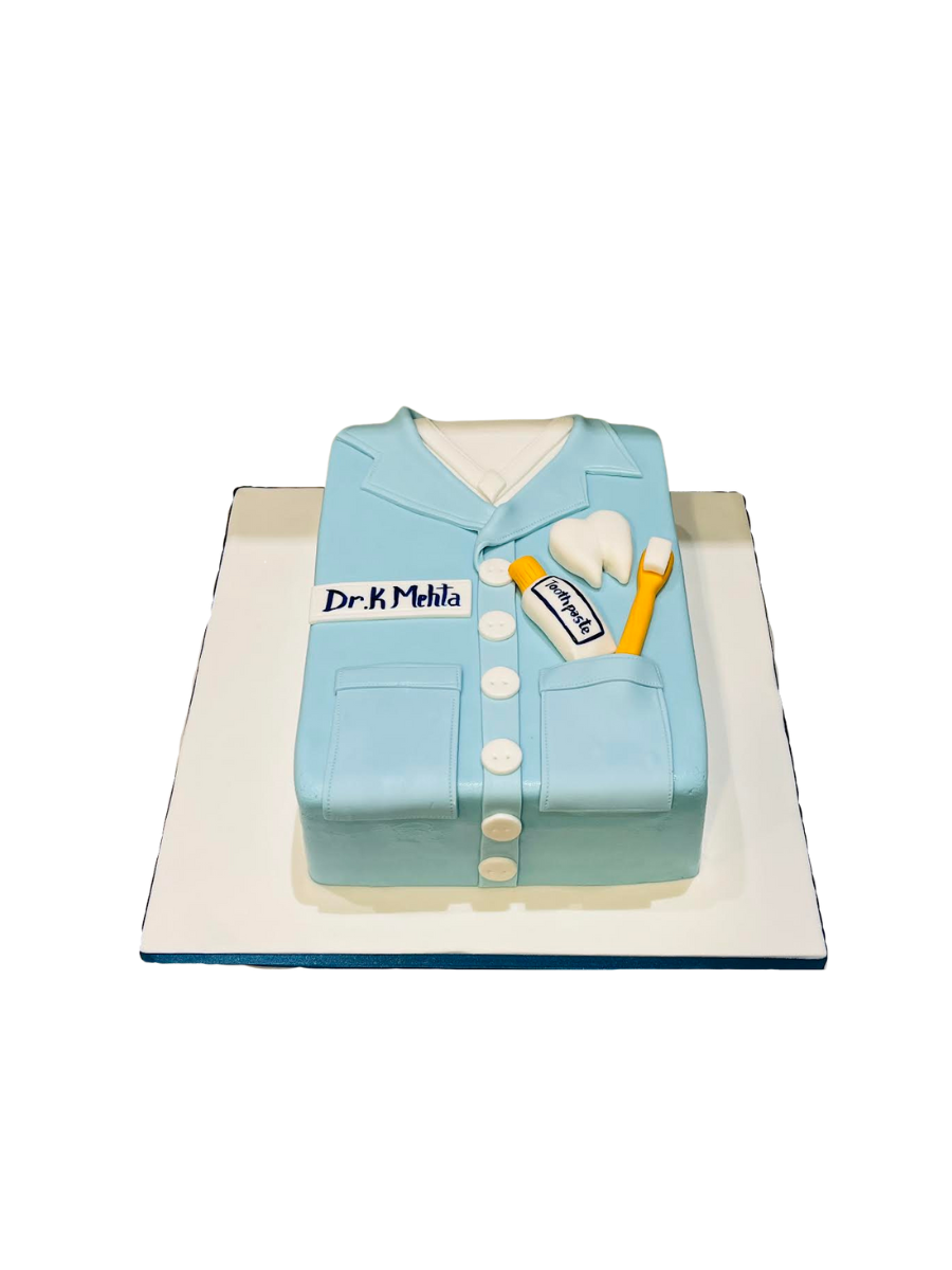 Dentist Shirt Molded Fondant Cake
