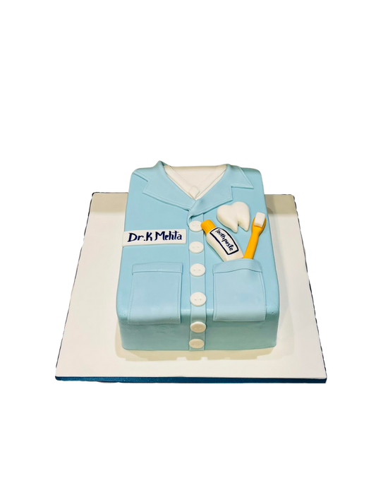 Dentist Shirt Molded Fondant Cake