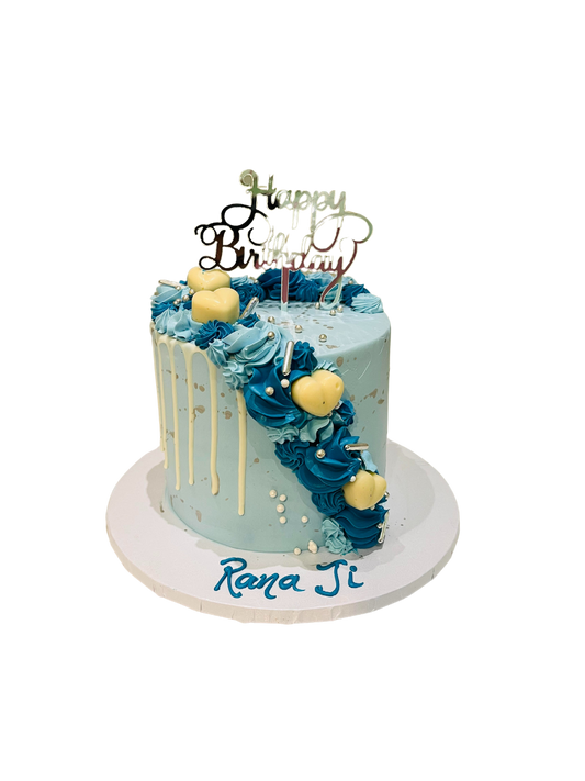 Aryan Dusty Blue Birthday Cake
