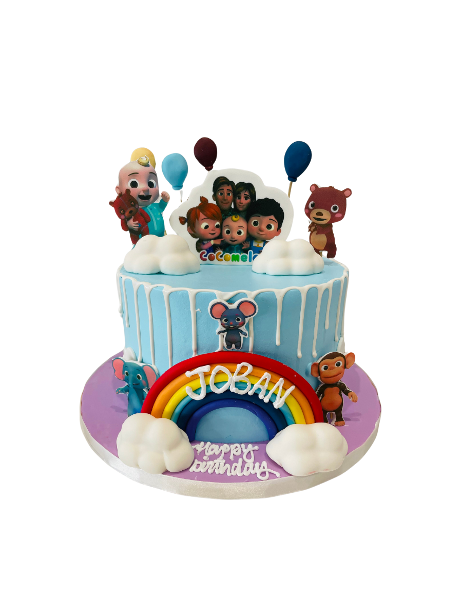 Cocomelon & Rainbow Cream Cake