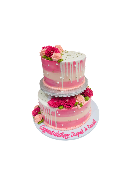 Pink & Ivory Tiered Cake