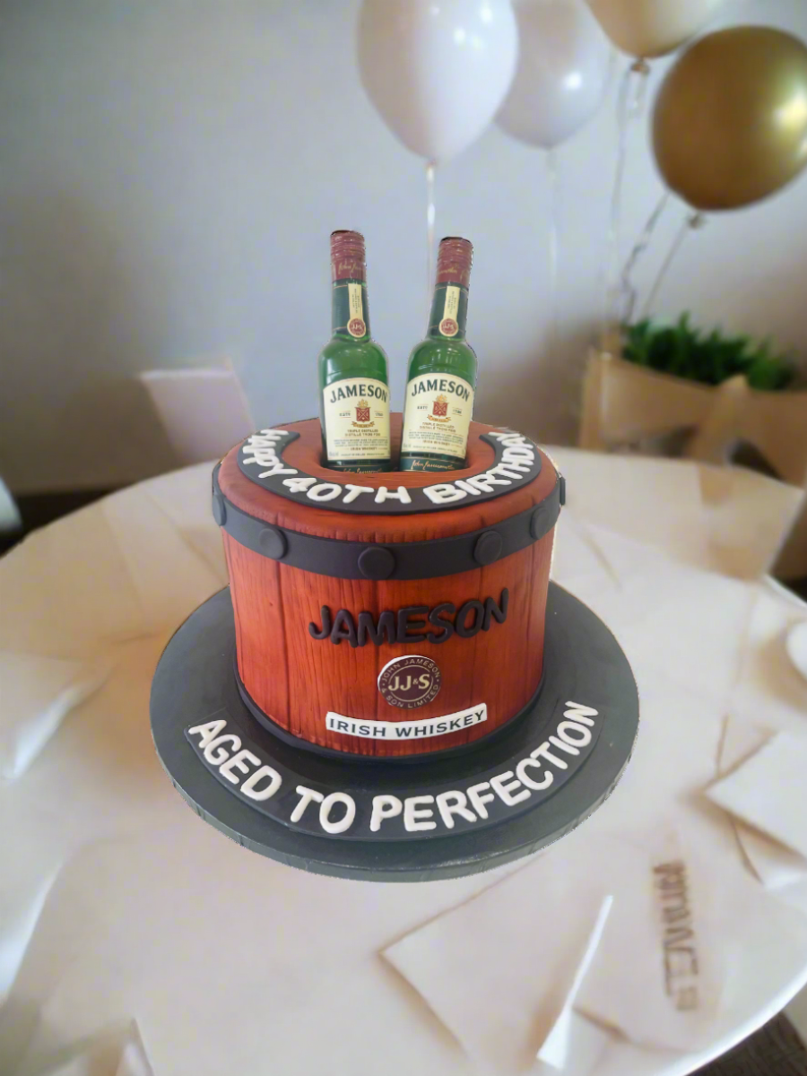 Jameson Bottle Fondant Cake