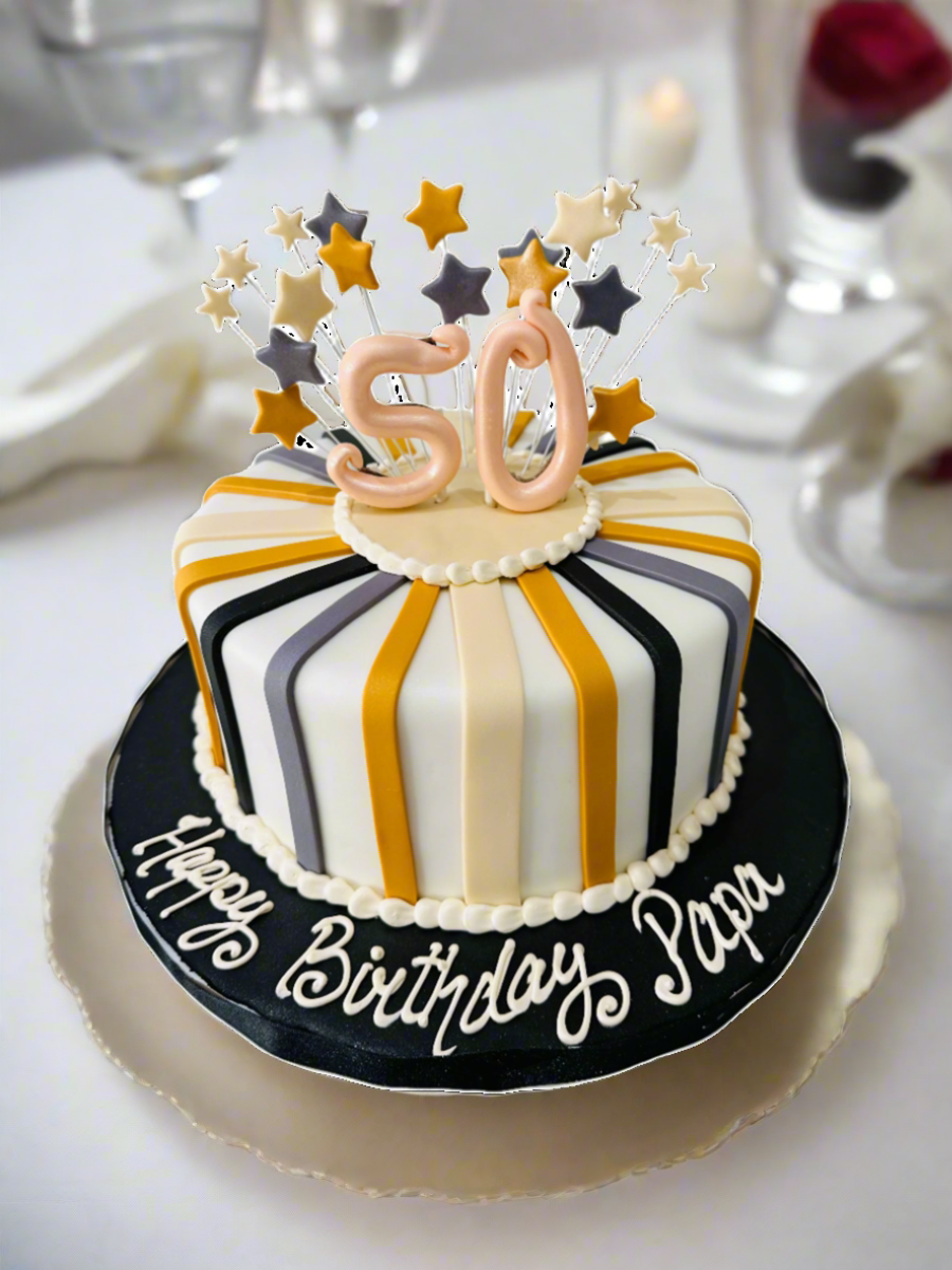 50th Gold Jubilee Anniversary Cake