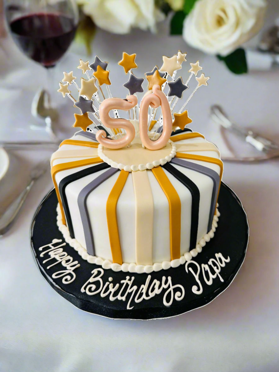 50th Gold Jubilee Anniversary Cake