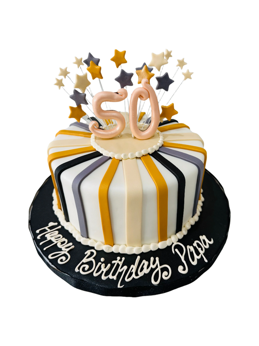 50th Gold Jubilee Anniversary Cake