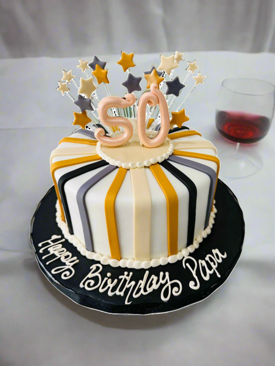 50th Gold Jubilee Anniversary Cake