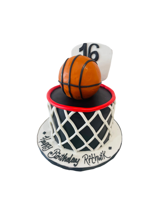 Rithwik Basketball Fondant Cake
