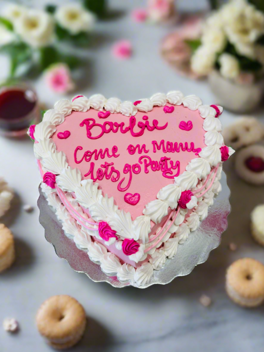 Pink Barbie Heart Cake