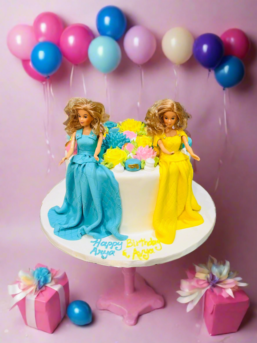 Arya And Avya Fondant Barbie Cake
