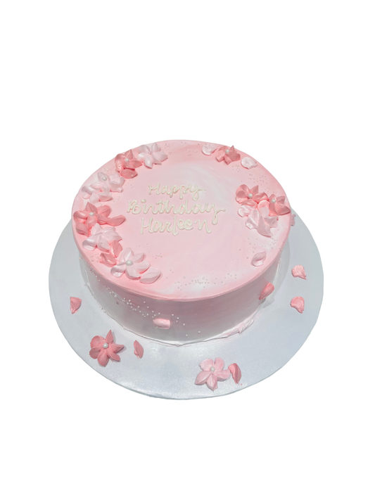 Harleen Pink & White Birthday Cake