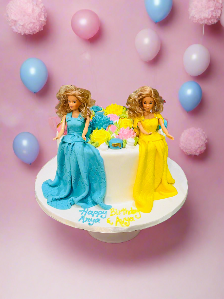 Arya And Avya Fondant Barbie Cake
