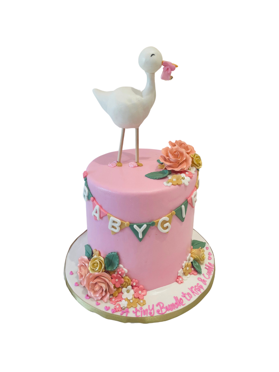 Delivery Stork Fondant Cake