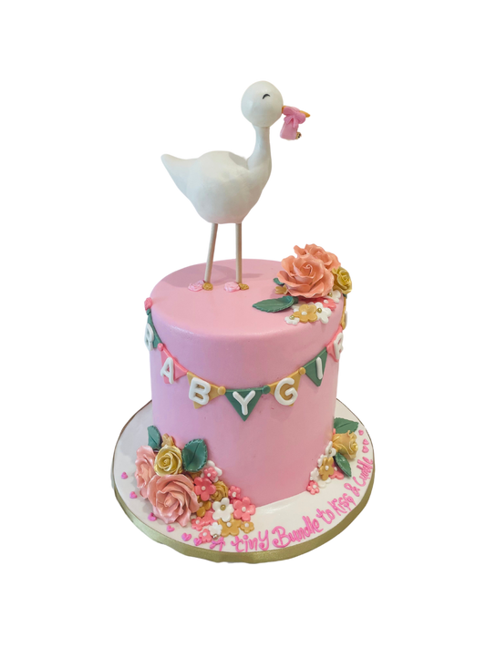 Delivery Stork Fondant Cake