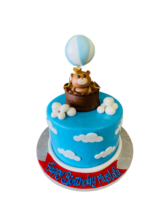 Mustafa Hot Air Balloon Fondant Cake