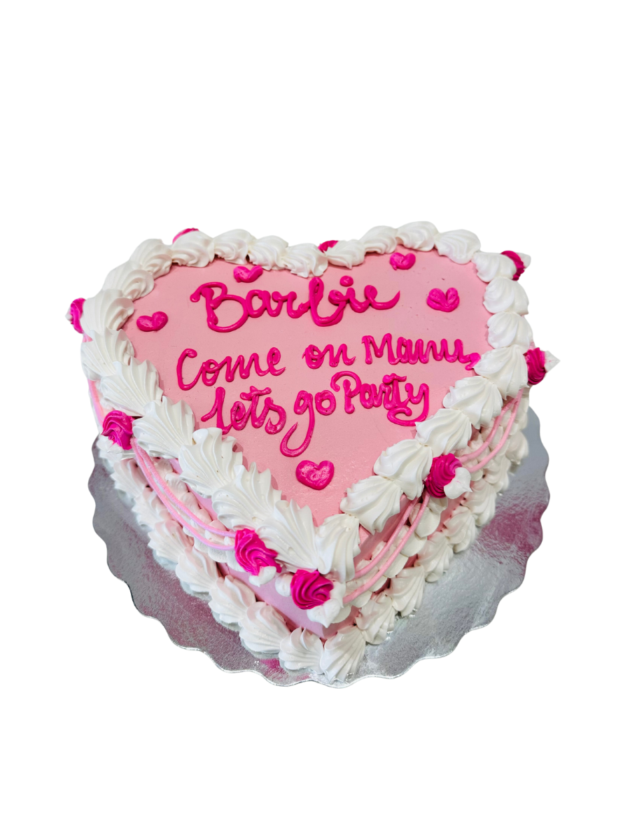 Pink Barbie Heart Cake