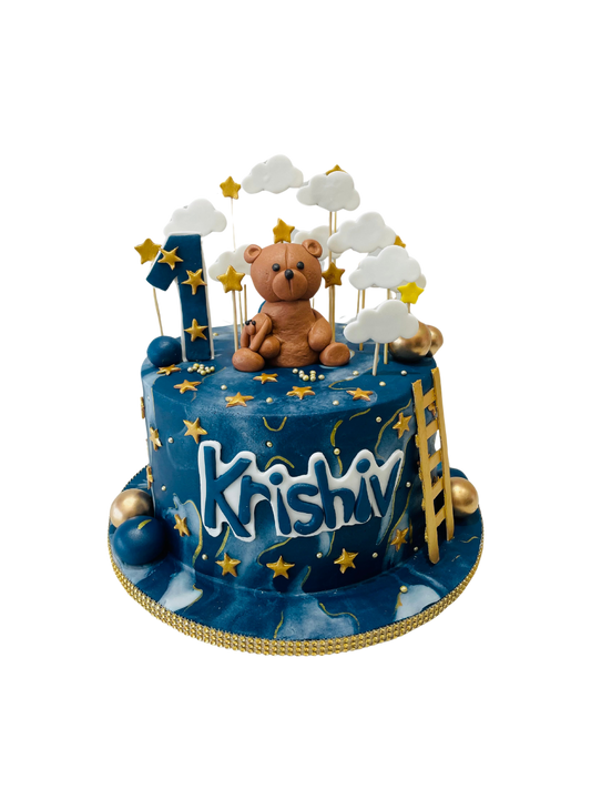 Krishiv Teddy Fondant Cake