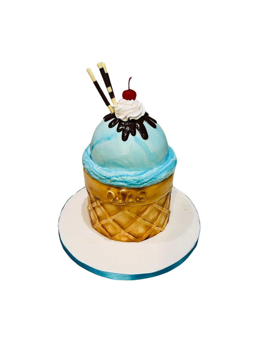 Ice Cream Cone Molded Fondant Cake