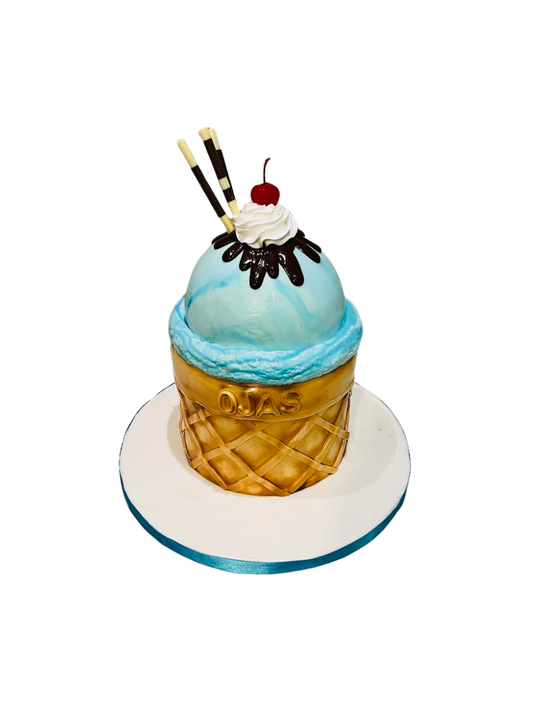 Ice Cream Cone Molded Fondant Cake