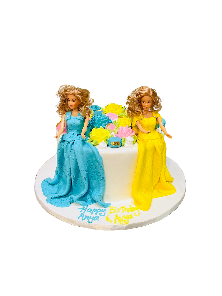 Arya And Avya Fondant Barbie Cake