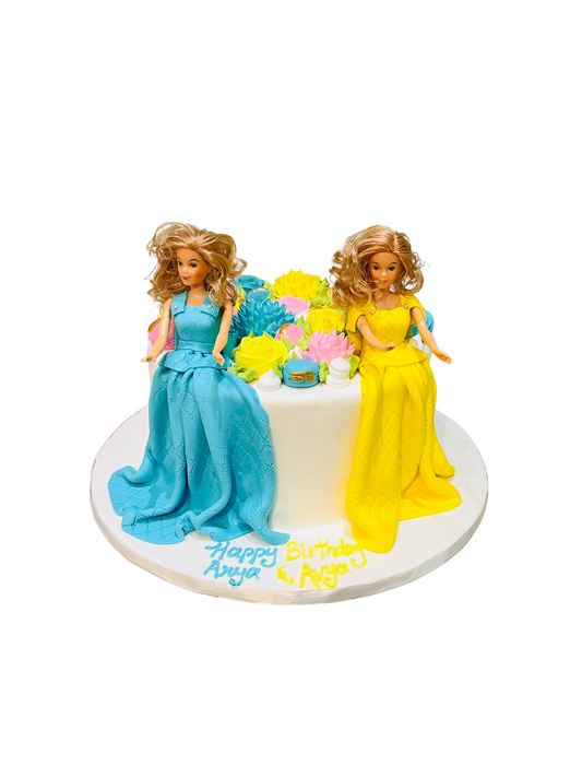 Arya And Avya Fondant Barbie Cake