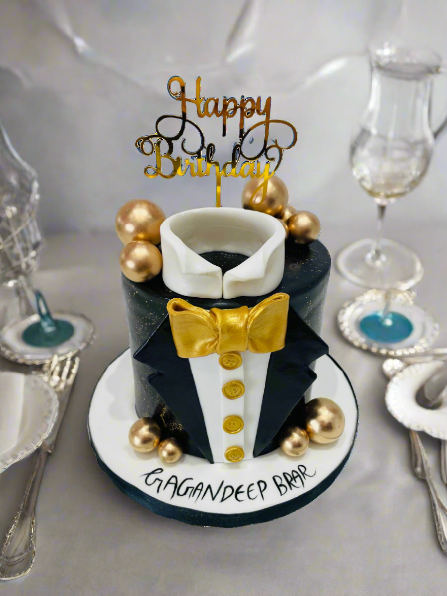 Gagan Tuxedo Fondant Birthday Cake