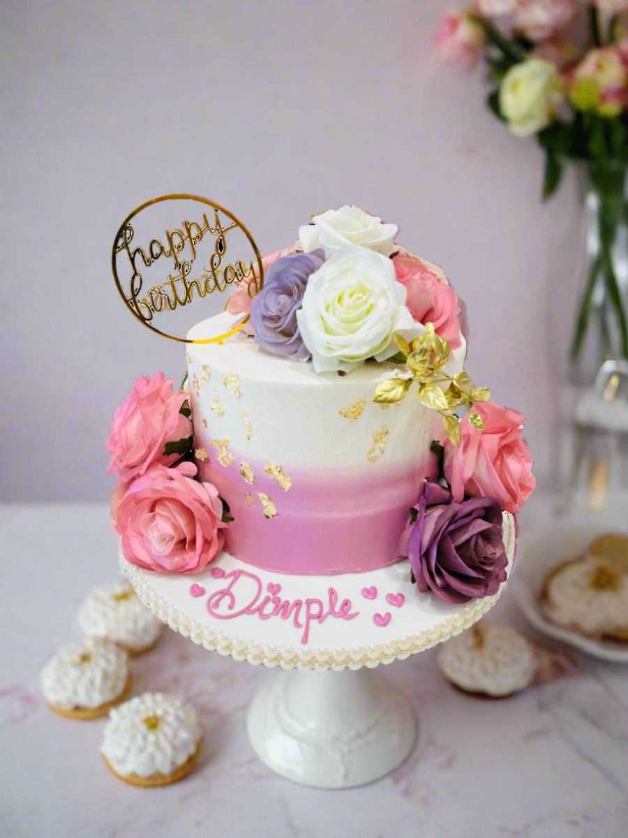 Dimple Pastel Floral Cake