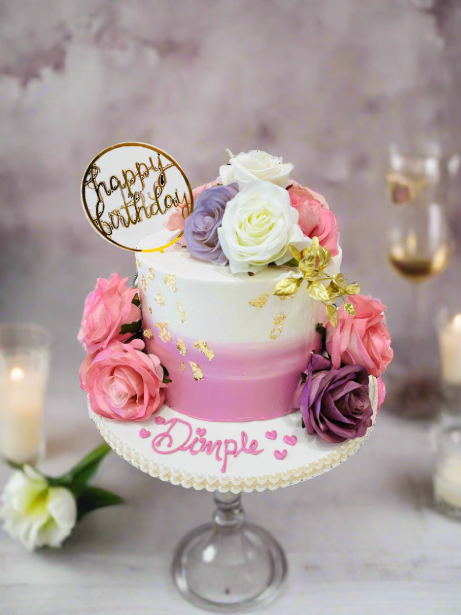 Dimple Pastel Floral Cake