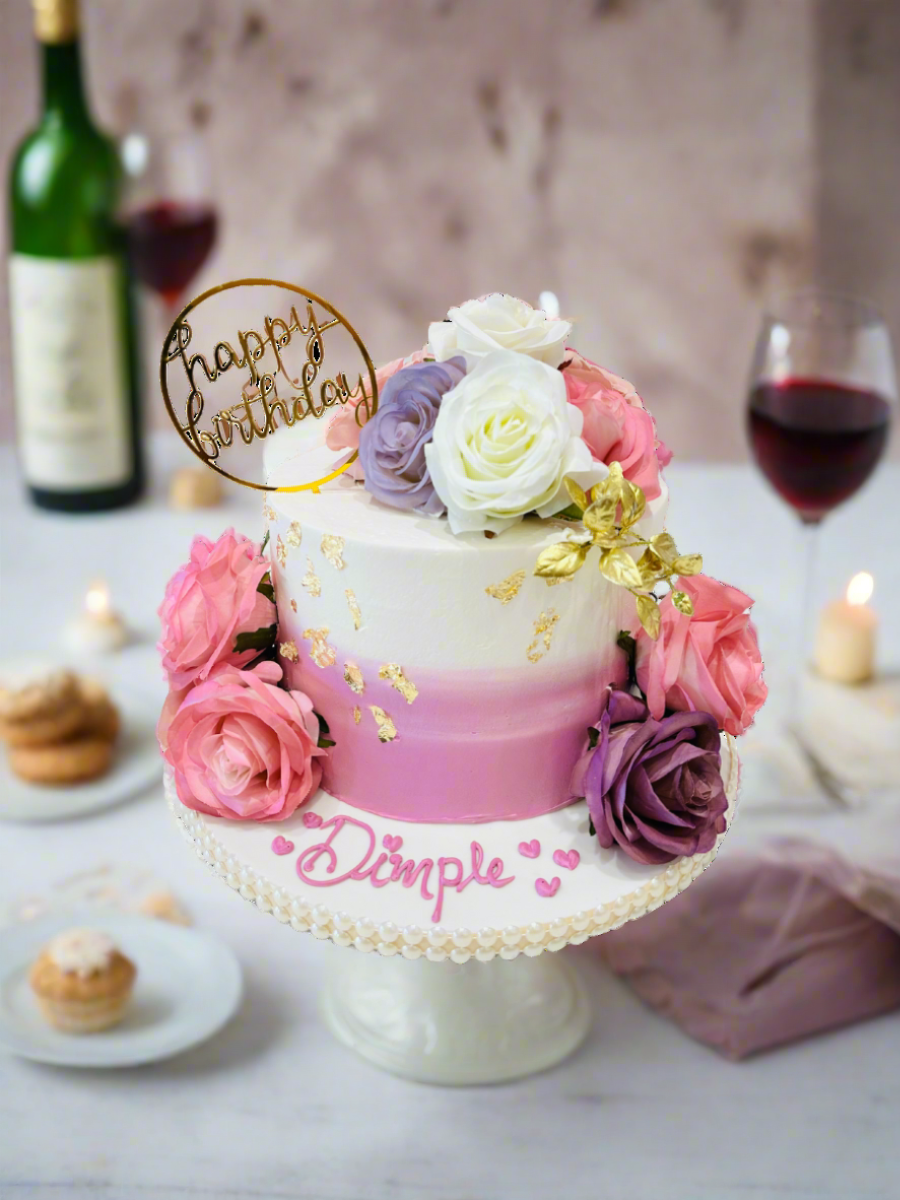 Dimple Pastel Floral Cake