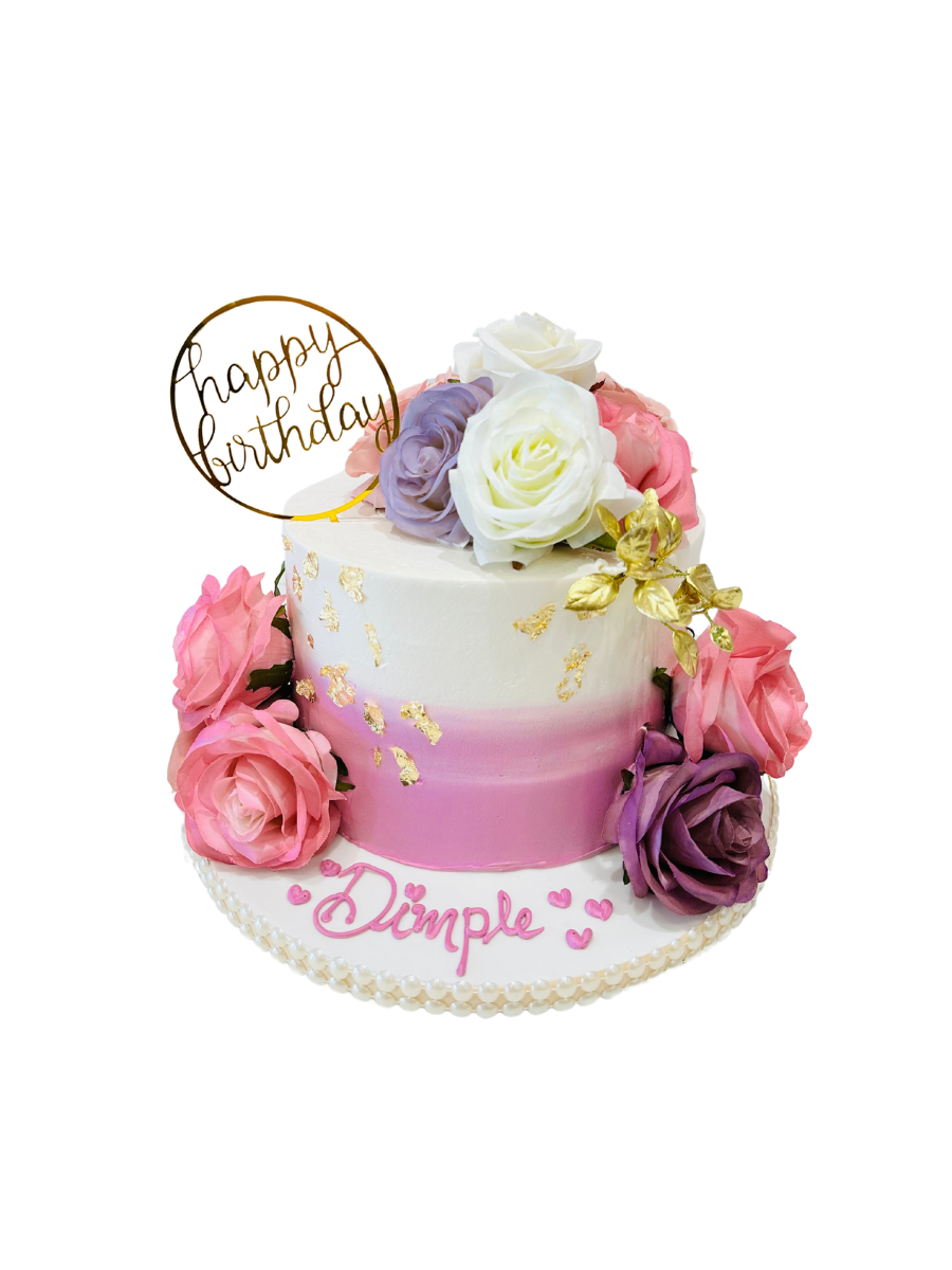 Dimple Pastel Floral Cake
