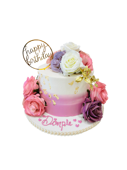 Dimple Pastel Floral Cake