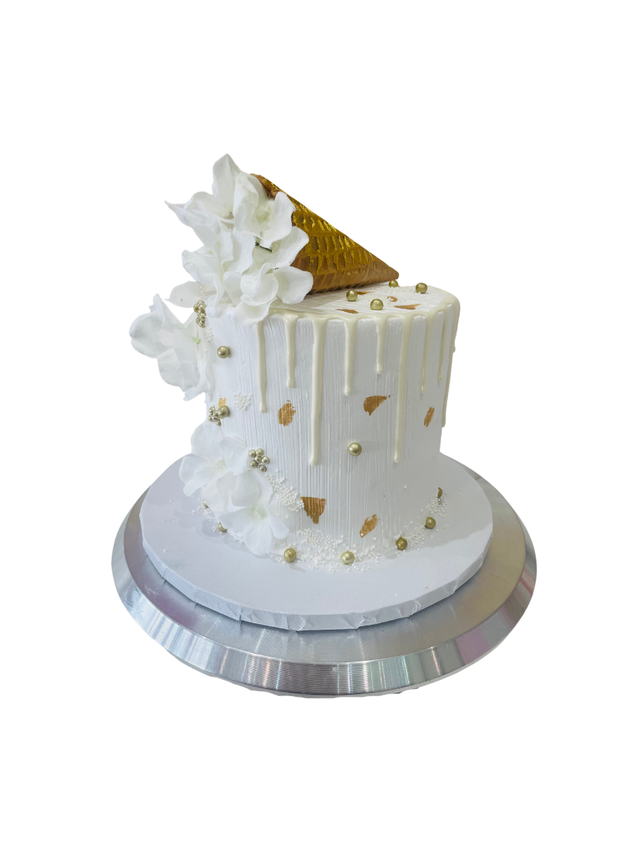 White Cone Flower Cake