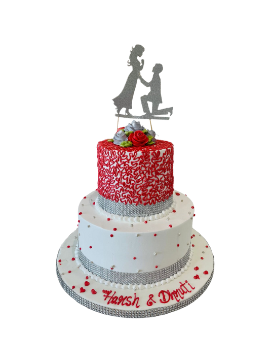 Red & White Wedding Cake