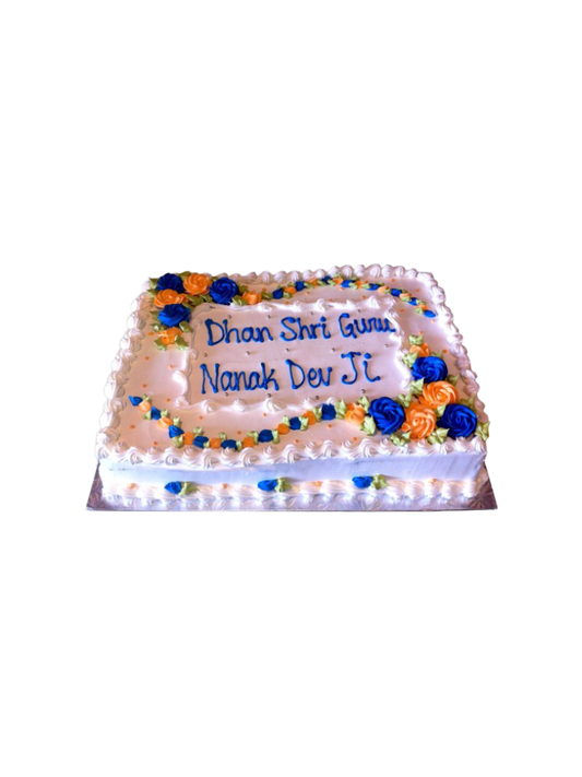 Blue Orange Flower Cake